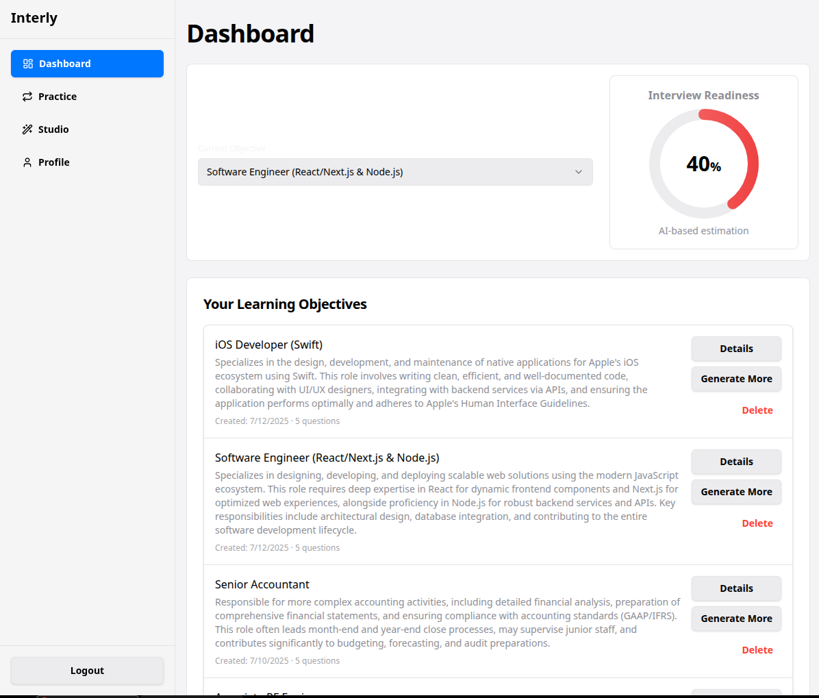 Interly: AI Interview Prep Platform